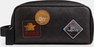 Coach Large Travel Kit In Signature Canvas With Patches