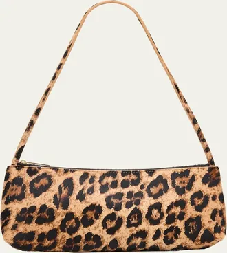 Mansur Gavriel Gaia Leopard Calf Hair Baguette Shoulder Bag