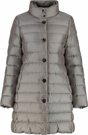 Moorer Womens Front Button Closure Two Coat In Grey