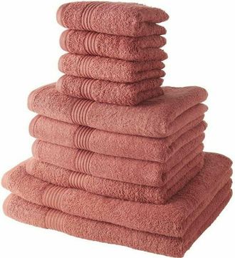 Les Tendances Today Conjunto De Toallas 10 Piezas Terracota Algod&oacute;n