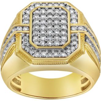LuvMyJewelry MVP 14K Yellow Gold Diamond Men Statement Ring - 1.67ct. at Nordstrom, Size 10