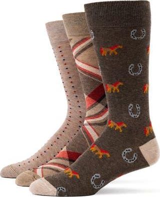Lorenzo Uomo Mixed Pattern 3-Pack Assorted Crew Socks in Charcoal at Nordstrom Rack, Size 10-13