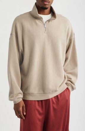 Elwood Organic Cotton Quarter Zip Pullover in Tan at Nordstrom, Size X-Small
