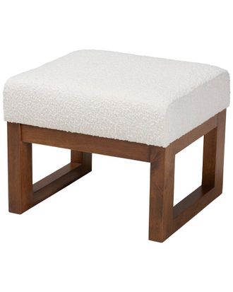 Baxton Studio Yashiya Mid-Century Modern Upholstered Ottoman