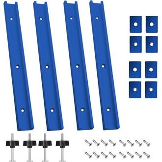 OEM Gu&iacute;a Para Sierra De Mesa: Juego De 4 Gu&iacute;as En T De Aluminio De 400 Mm (m8/m6) Con Accesorios Completos