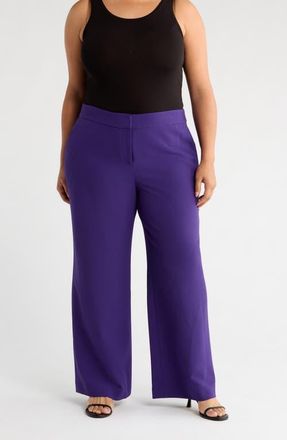 Tahari by ASL Wide Leg Pants in Regal Purple at Nordstrom, Size 20W