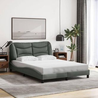 vidaXL Giroletto con led senza Materasso Grigio Scuro 120x200 cm - Vidaxl