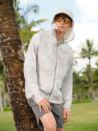 Bosideng Mens UPF Protection Jacket - White/Rose - Size X-Large