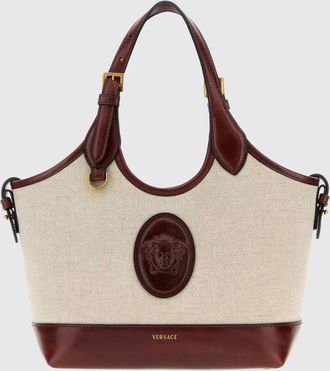 Versace Borsa Rivi&egrave;re in canvas e pelle