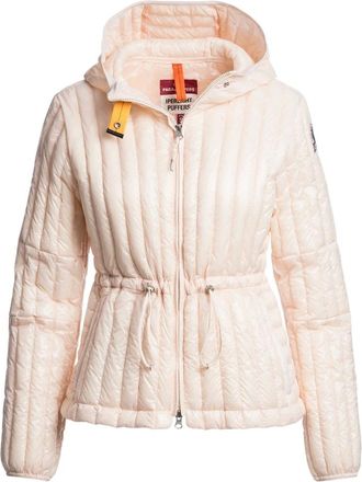 Parajumpers Womens Parajumpers Kun Blush White Hooded Down Jacket - Tan - Size: 10/8
