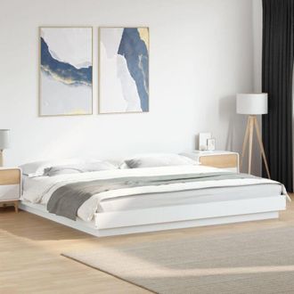 vidaXL Vidaxl - Giroletto con Luci led Bianco 180x200 cm in Legno Multistrato