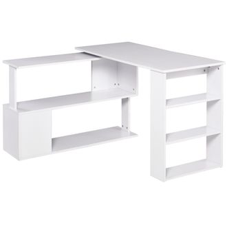 HOMCOM Homcom - Mesa De Ordenador Pc Madera Escritorio De Oficina Mesa Esquinera Giratorio 360&deg;