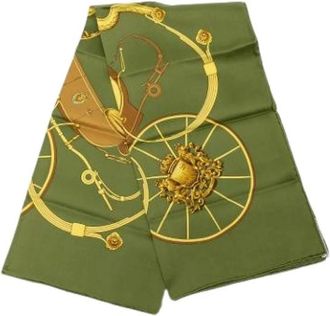 Hermès Pre-owned Scarves, female, Green, Size: ONE SIZE Pre-owned Silk Scarf