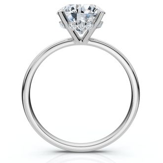 Pompeii3 Certified 2 1/10Ct Hidden Halo Diamond Engagement Ring 14k Gold or Pt Lab Grown