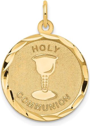Diamond2Deal 14k Yellow Gold Holy Communion Disc Pendant