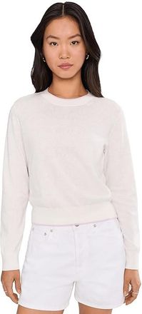 Lilla P Picot Edge Crewneck Sweater Womens Sweater White Linen : LG, Cotton/Linen/Polyester