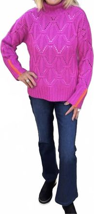 Lisa Todd Mock Neck Cashmere Sweater In Hot Orchid