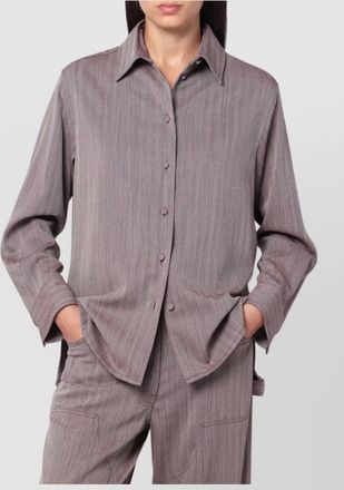 Golden Goose chevron wool blend striped collared shirt