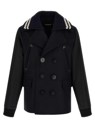 Dsquared2 Blue Double Breasted Coat