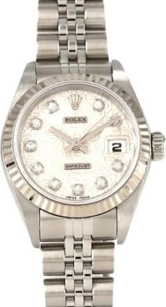 Rolex Pre-owned Datejust Roestvrij staal Witgoud Horloge - Dames - Vintage Horloges - Grijs - ONE Size - Vintage