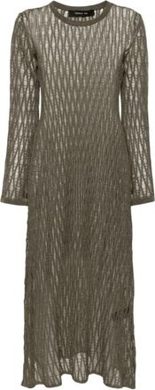 Federica Tosi Lange Mouw Jurk - Dames - Casual kleedjes - Groen - M - Kleedjes