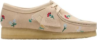 Clarks Wallabee Embroidered - Heren - Veterschoenen - Beige - 37 EU - Schoenen
