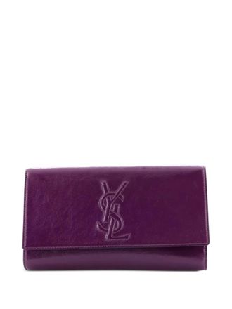 Saint Laurent Belle de Jour Leather Large clutch bag - Paars