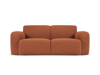 MICADONI Sof&aacute; 2 plazas de tejido boucl&eacute; marr&oacute;n