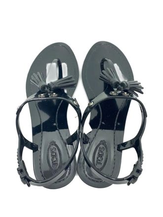 Tod's Tassel-Embellished T-Bar Sandals - Black