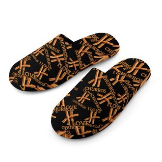 Generic I Love Churros Mens Cozy Memory Foam Slippers Warm Cotton House Shoes Comfy Slipper for Indoor Outdoor