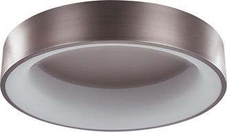 Beliani Beliani - L&aacute;mpara De Techo Led De Metal Marr&oacute;n Claro Material Sint&eacute;tico Redonda Dawei