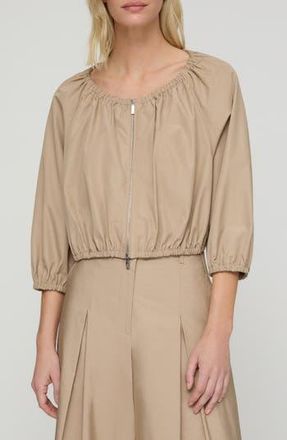 Lafayette 148 New York Crop Organic Cotton Poplin Bubble Jacket in Clay at Nordstrom Rack, Size Xx-Large