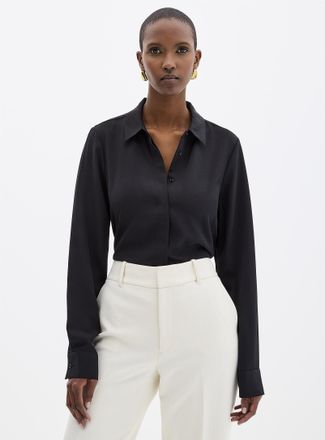 Contemporaine Womens Silky hidden placket shirt