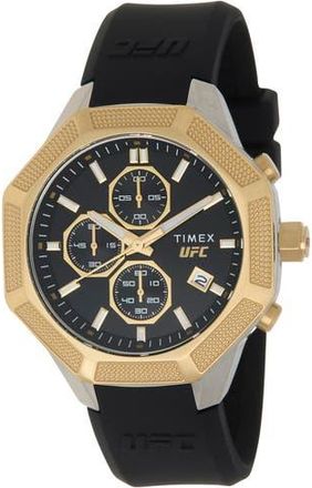 Timex x UFC King Quartz Silicone Strap Watch, 45mm in Gold at Nordstrom Rack
