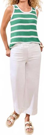 Tribal Comfort Stretch High Rise Palazzo Pants In White