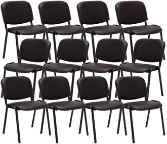 Clp Clp - Pack De 12 Sillas Confidente Ken En Simil Cuero Marr&oacute;n