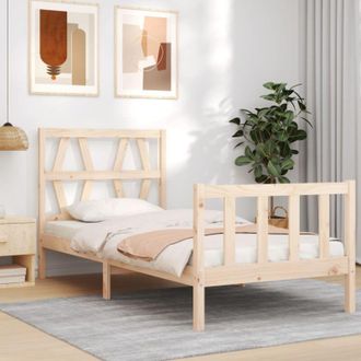 vidaXL Estructura De Cama Con Cabecero Madera Maciza Vidaxl