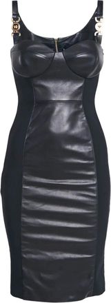 Versace Leren jurk - Zwart