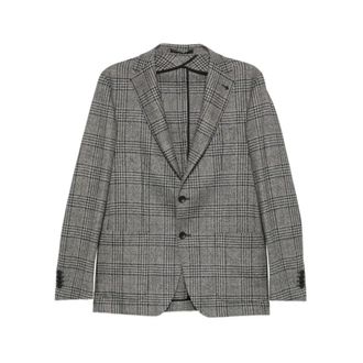 Tagliatore Blazers, male, Black, Size: M Prince of Wales Check Blazer