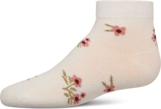 MeMoi Blissful Bloom Anklet Socks in Winter White at Nordstrom, Size 6-12M