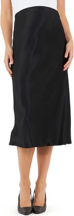 Ripe Crystal Satin Midi Maternity Skirt in Black at Nordstrom, Size X-Small