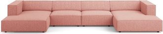 BLOOMINGLOFT 6-Sitzer Design Panorama Sofa Ardenal, Chenille-Bezug