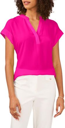 Chaus Split Neck Georgette Blouse in Exuberant at Nordstrom, Size X-Large