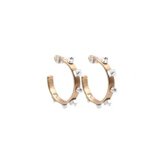 Smith & Co Womens Mixed Metal Hoop Earrings In Gold