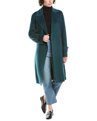 Fort&eacute; Cashmere Belted Wool & Cashmere-Blend Coat