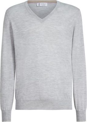 Brunello Cucinelli Cashmere and silk lightweight sweater in Pebble at Nordstrom, Size 44 It