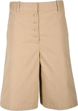 Jil Sander Bermuda Vita Alta - Dames - Korte Broeken - Beige - XS - Katoen - Korte Broeken