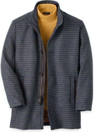 Paul Fredrick Wool Blend Houndstooth Carcoat