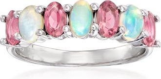 Ross-Simons Opal and Pink Tourmaline Ring in Sterling Silver