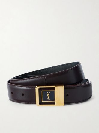 Saint Laurent Cintura In Pelle - Marrone